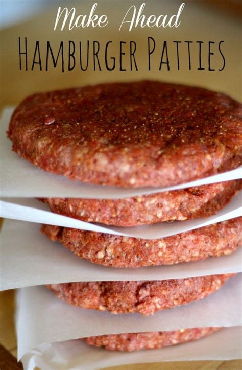 Make Ahead Hamburger Patties | Homemade hamburgers, Meals that freeze well, Recipes