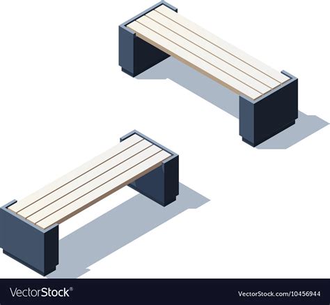 Isometric park bench Royalty Free Vector Image