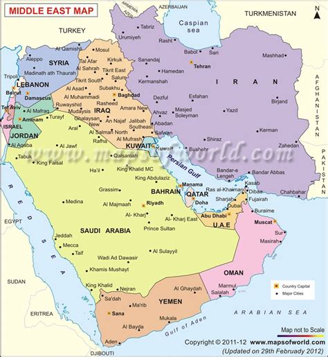 Middle East #Map - Middle East countries, capitals and borders Religions Du Monde, World ...