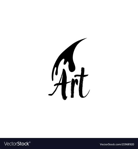 Lettering logo design for art company Royalty Free Vector