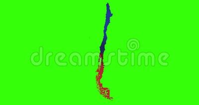 Chile Country Shape Outline on Green Screen with National Flag Waving Animation Stock Video ...