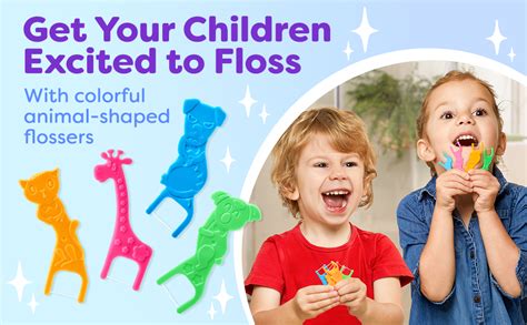 Amazon.com : Kids Flossers 4 Pack (200 Total), Cute Animal Shapes Makes Flossing Fun, Kids Floss ...