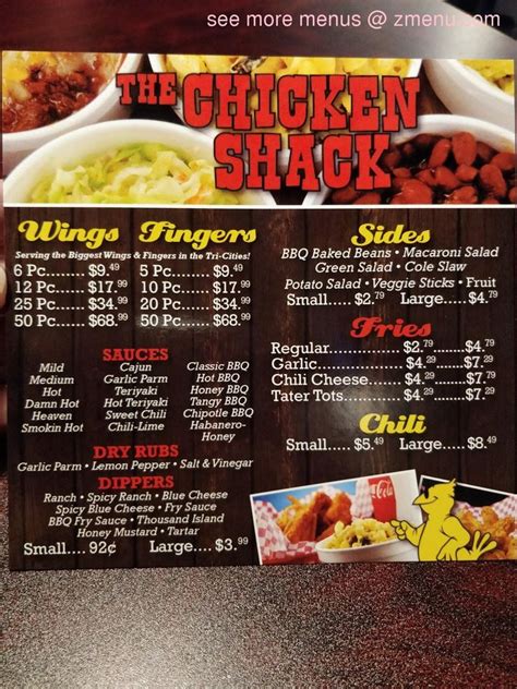 Menu at The Chicken Shack-Pasco fast food, Pasco