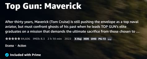 Top Gun Maverick - included with prime