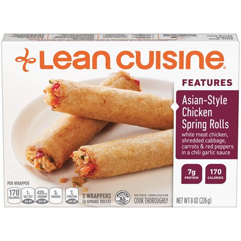 LEAN CUISINE FEATURES Asian-Style Chicken Spring Rolls 6 ct Box ...