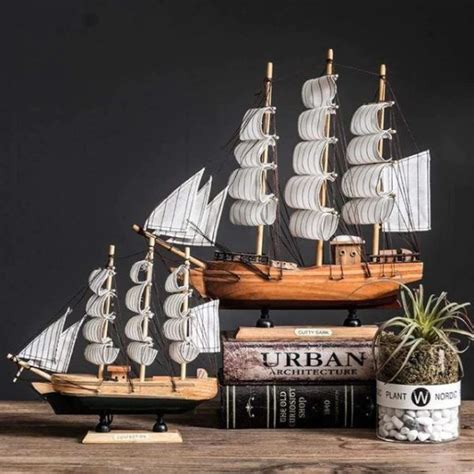 WOODEN SAIL BOATS MODEL – Marina's Home Decor