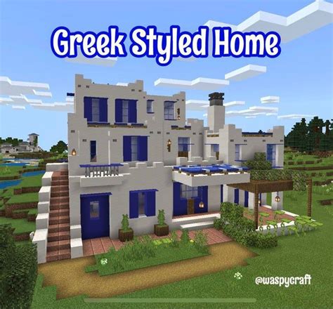 Greek styled house. | Minecraft houses, Cute minecraft houses, Minecraft architecture