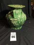 Vintage Ceramic Rooster Urn - green color (12") *Matches lot # 95 - Comas Montgomery Realty ...