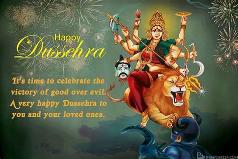 Dussehra Festival of Durga Puja Celebration Card Maker Online