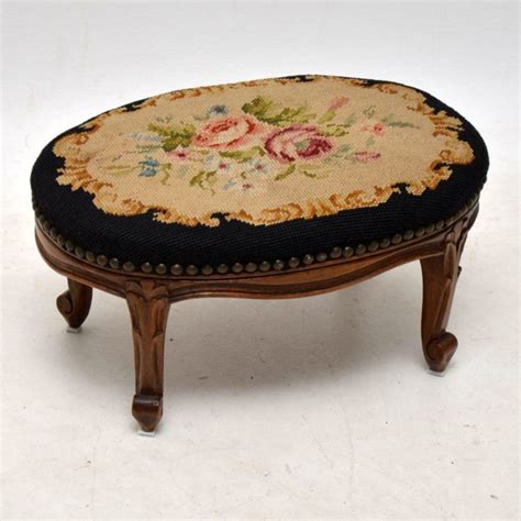 Pair of Antique French Needlepoint Foot Stools | Marylebone Antiques