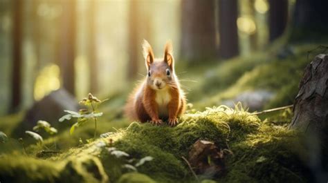 Premium AI Image | squirrel in the forest with natural habitat