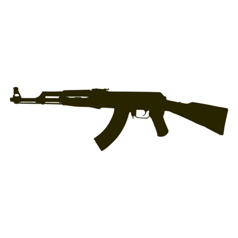 Ak47 assault rifle silhouette - Transparent PNG & SVG vector file