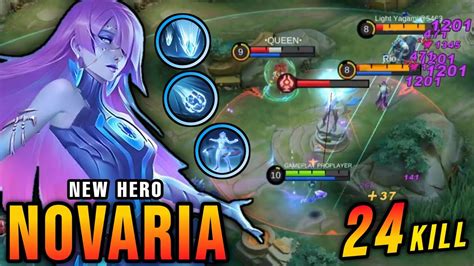 24 Kills!! New Hero Novaria MLBB is Broken!! - New Hero Tryout ~ MLBB - YouTube