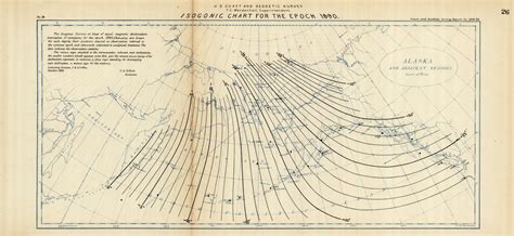 Alaska and Adjacent Waters - Isogonic Chart (Magnetic Declination) for the Epoch 1890 - Art ...