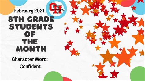 Oak Hill Middle School - Eighth Grade Students of the Month February 2021