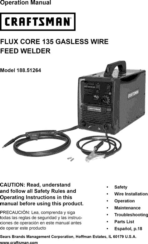 Craftsman 18851264 1603547L User Manual WELDER Manuals And Guides