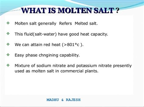 solar power by molten salt technology