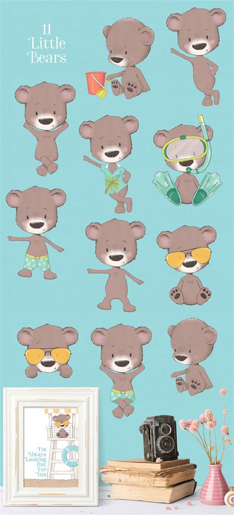 Cute Animal Summer Clipart Summer Lovin Cute Bears Foxes | Etsy