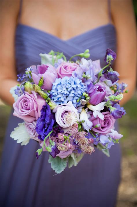 Purple Hued Bridesmaids Bouquet