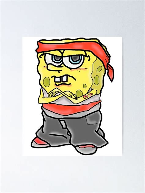 "gangster spongebob " Poster for Sale by UGettzCo | Redbubble