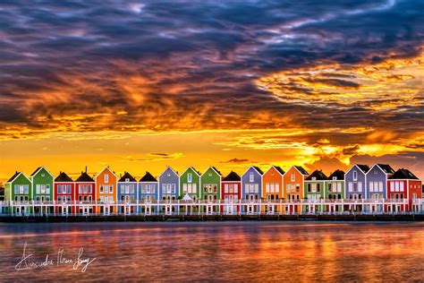 Houten rainbow houses, Netherlands