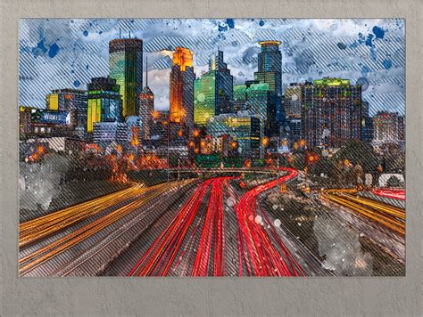 Minneapolis Canvas Print, Minneapolis Skyline, Minneapolis Wall Art - Etsy