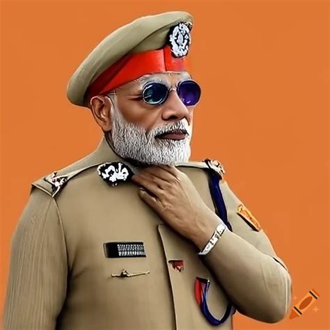 Indian traffic police uniform with prime minister modi's face on Craiyon