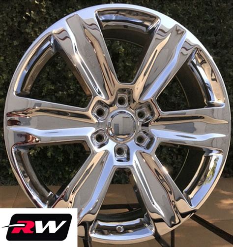 22 x9" RW Wheels for Ford F150 2015 2019 Platinum Style Chrome Rims 6x135 +44