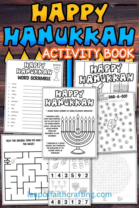 FREE Hanukkah Worksheet (7 Page Activity Book! - Leap of Faith Crafting