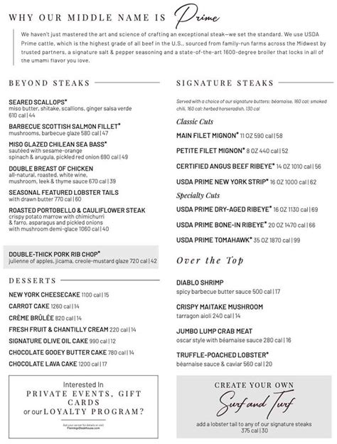 Menu for Fleming’s Prime Steakhouse & Wine Bar (6515 S Las Vegas Blvd Las Vegas , 89119)