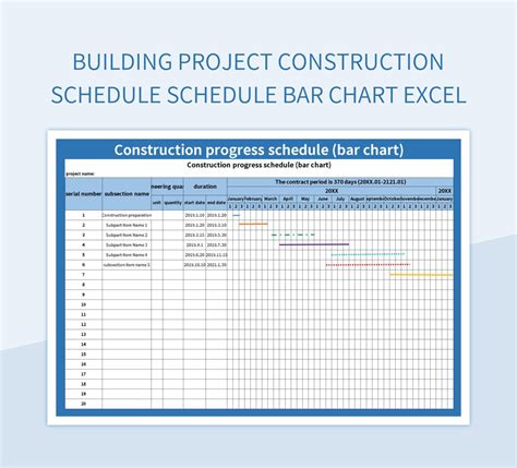 Construction Schedule Excel Template