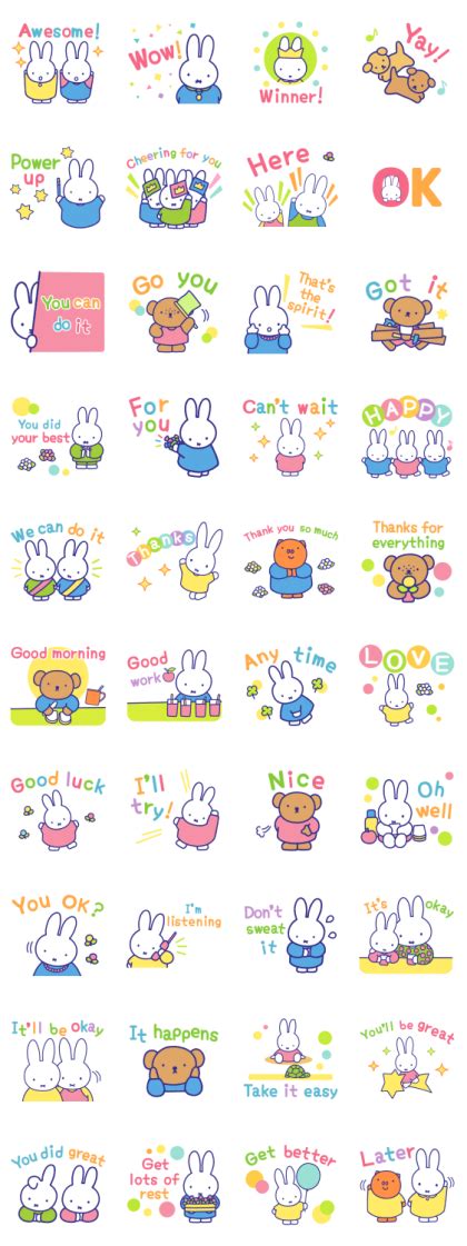 Motivational Miffy Stickers LINE WhatsApp Sticker GIF PNG