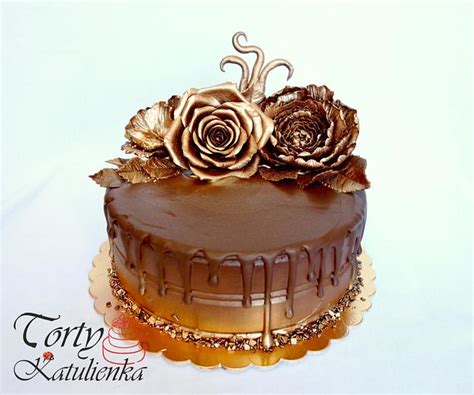 Chocolate Cake with Chocolate Flowers - Decorated Cake by - CakesDecor