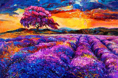 Lavender fields Painting by Boyan Dimitrov | Pixels