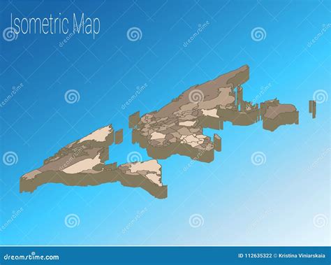 Map World Isometric Concept. 3d Flat Illustration Stock Vector - Illustration of concept ...