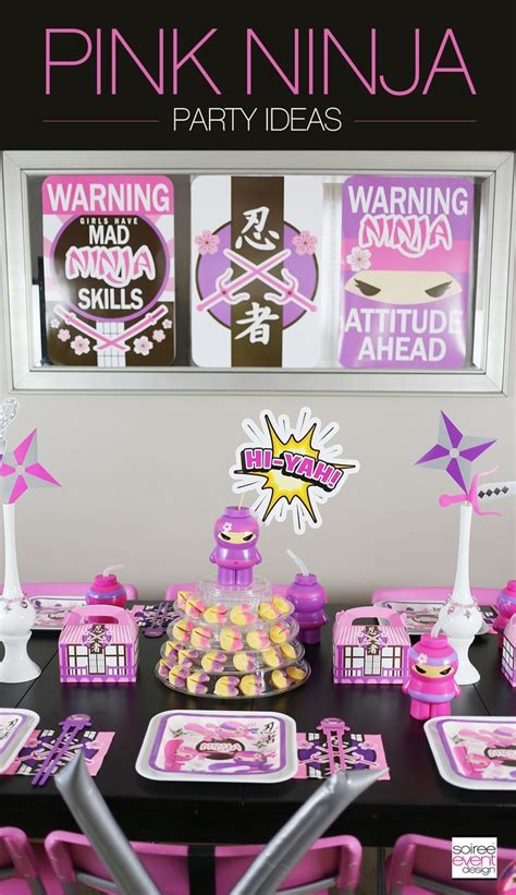 TREND ALERT – How to Host a Pink Ninja Party for Girls! | Ninja themed birthday party, Ninja ...