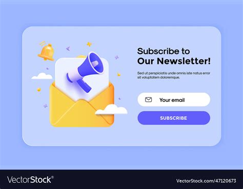 Modern 3d of newsletter banner Royalty Free Vector Image