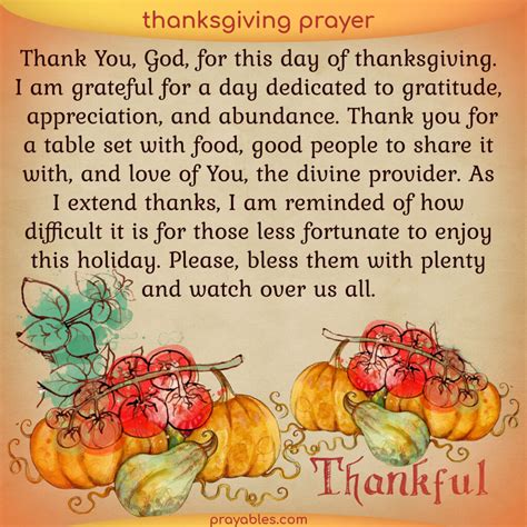 Prayer: Day of Thanksgiving - Prayables