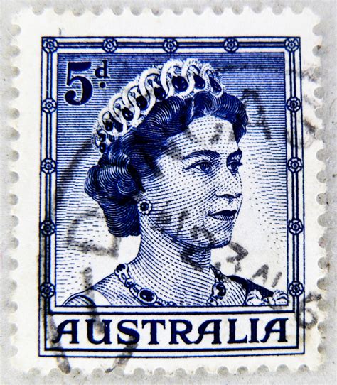 old postage stamp Australia 5d 5p pence Queen Elizabeth QE… | Flickr