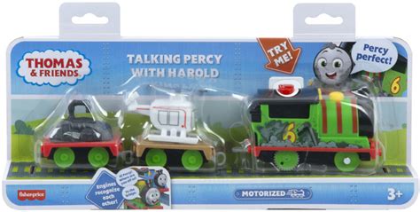 Thomas Friends Motorized Talking Percy Engine With Harold Helicopter ...