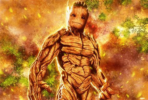 Just finished my Swole Groot fan art! So good day to everyone who saw it :) : r/GotG