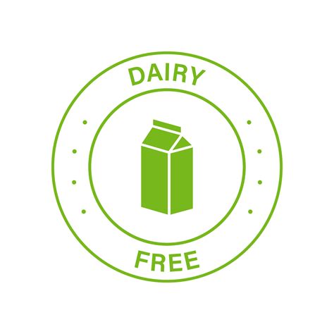 Dairy Free Green Stamp. No Cow Milk Lactose Label. Free Dairy Diet ...