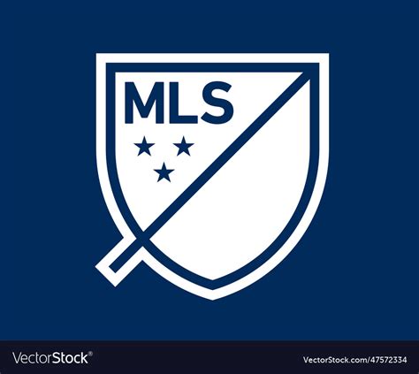 Mls logo blue and white symbol football usa Vector Image