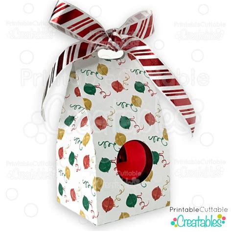 Round Christmas Ornament Gift Box SVG File Template 2 ⅜” | Ornament box, Christmas ornaments ...