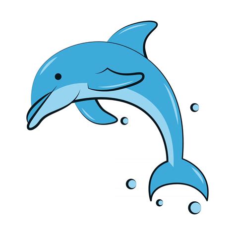 flat color vector illustration of a blue dolphin 2730057 Vector Art at Vecteezy