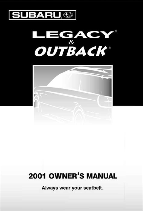 Subaru Legacy 2001 Owner's Manual - Pdf Online Download | Subaru legacy, Owners manuals, Subaru