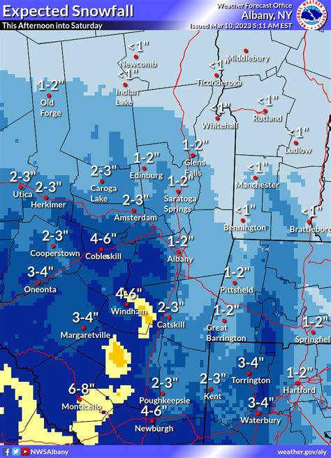 NWS Albany on Twitter: "Winter Weather Advisories expanded slightly ...