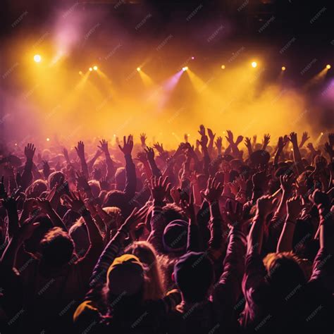 Premium AI Image | An image of a concert with crowd standing up with their hands up