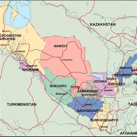 Uzbekistan Area Map