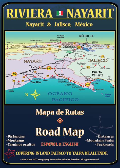 Mapa Jeff Cartography: Riviera Nayarit Road Map